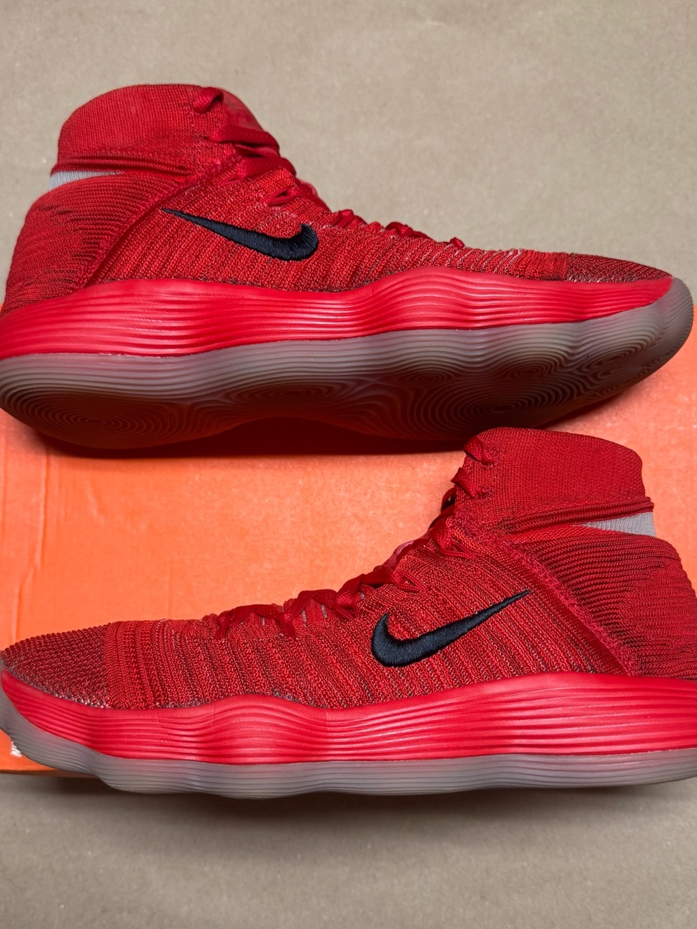 Nike React Hyperdunk 2017 Flyknit Red Men’s size 14 Basketball shoes Rare!